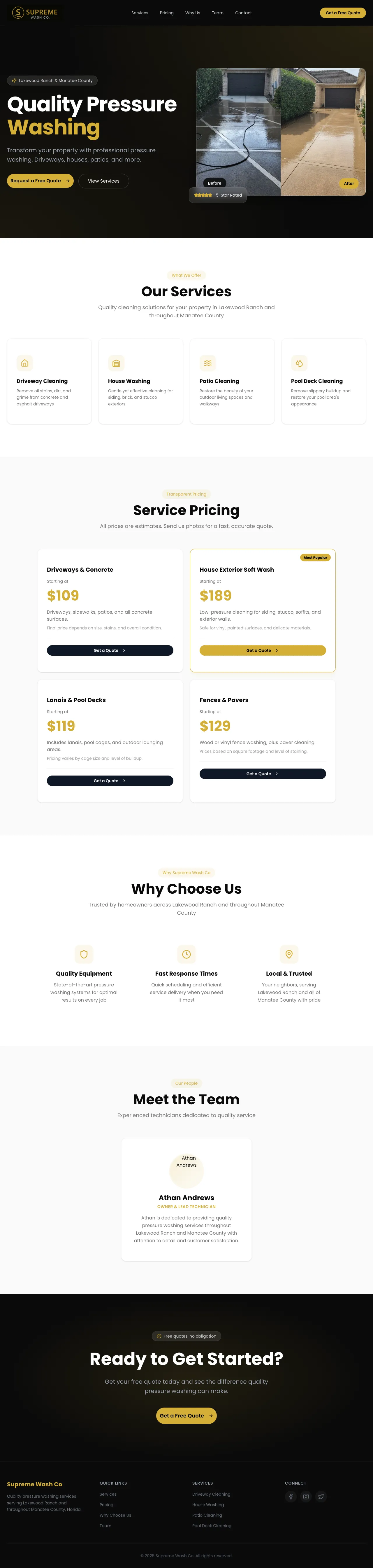 Full page screenshot of Supreme Wash Co